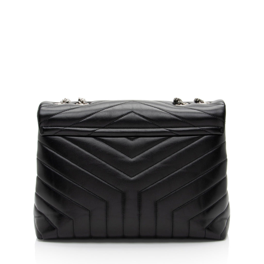 Saint Laurent Matelasse Calfskin Monogram LouLou Chain Medium Shoulder Bag