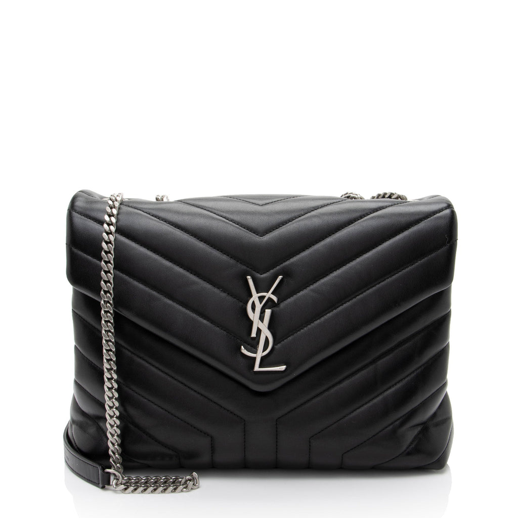 Saint Laurent Matelasse Calfskin Monogram LouLou Chain Medium Shoulder Bag