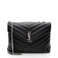 Saint Laurent Matelasse Calfskin Monogram LouLou Chain Medium Shoulder Bag