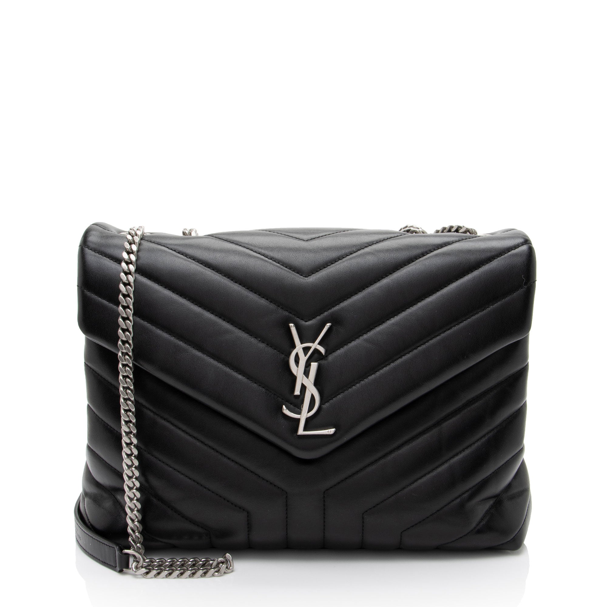 Saint Laurent Matelasse Calfskin Monogram LouLou Chain Medium Shoulder Bag