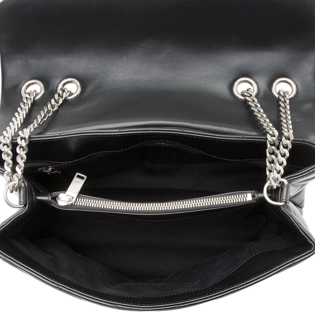 Saint Laurent Matelasse Calfskin Monogram LouLou Chain Medium Shoulder Bag