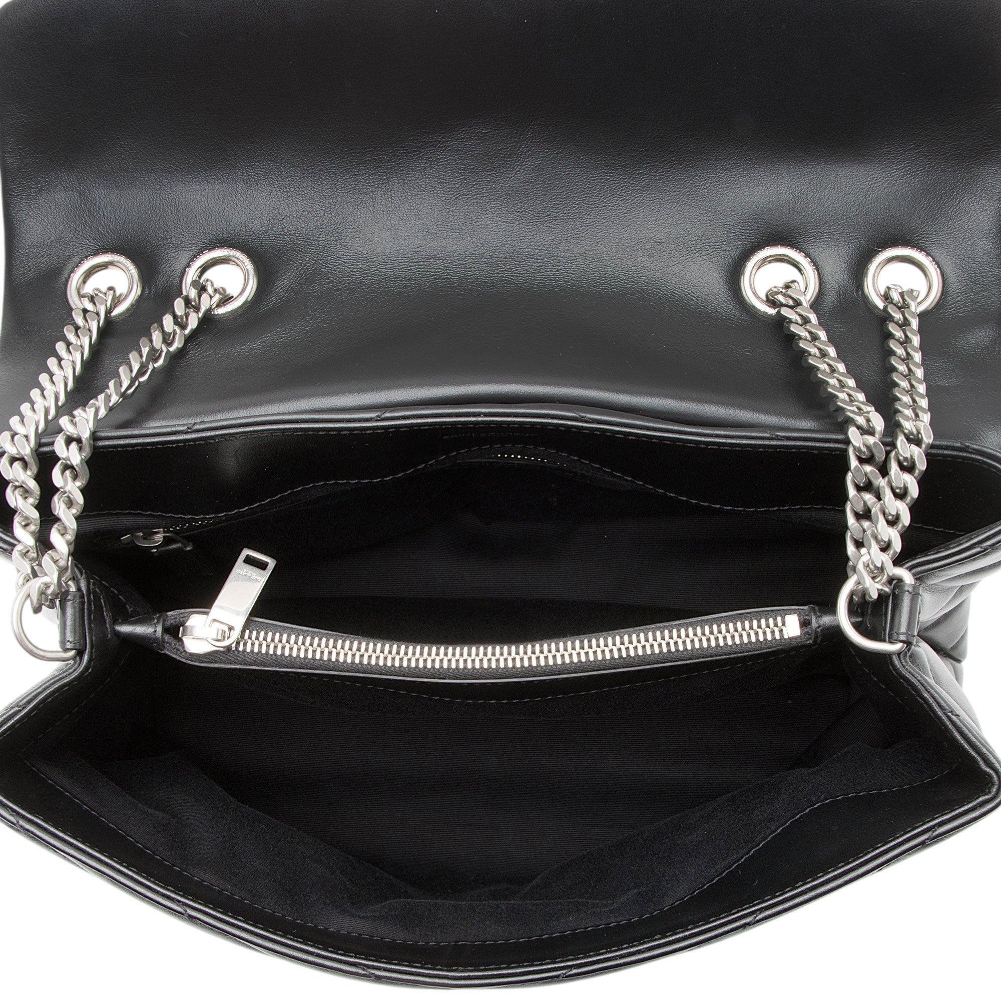 Saint Laurent Matelasse Calfskin Monogram LouLou Chain Medium Shoulder Bag