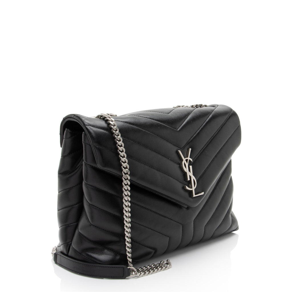 Saint Laurent Matelasse Calfskin Monogram LouLou Chain Medium Shoulder Bag