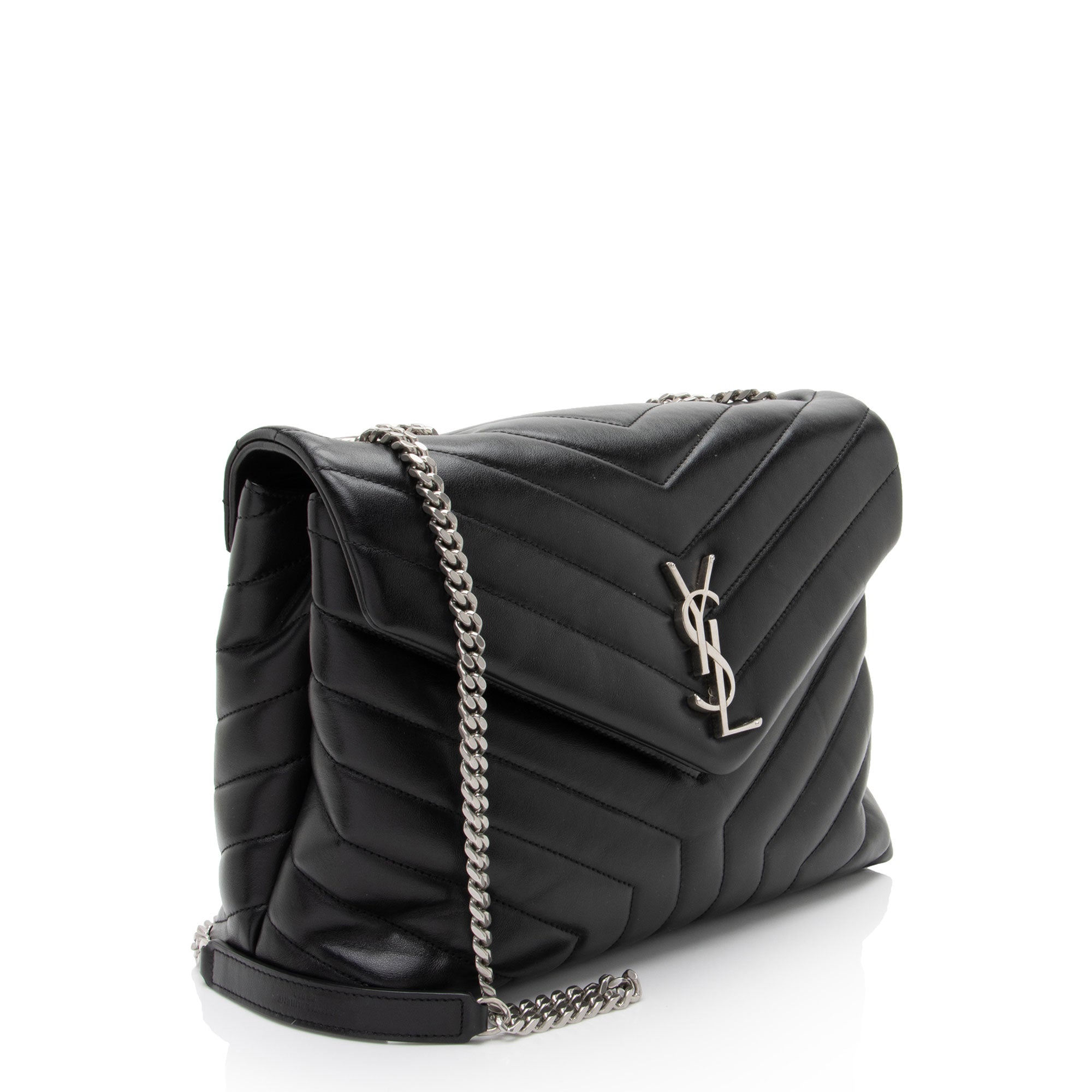 Saint Laurent Matelasse Calfskin Monogram LouLou Chain Medium Shoulder Bag