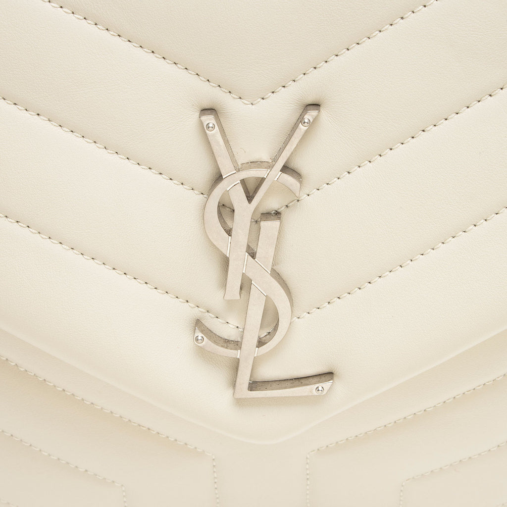 Saint Laurent Matelasse Calfskin Monogram LouLou Chain Medium Shoulder Bag