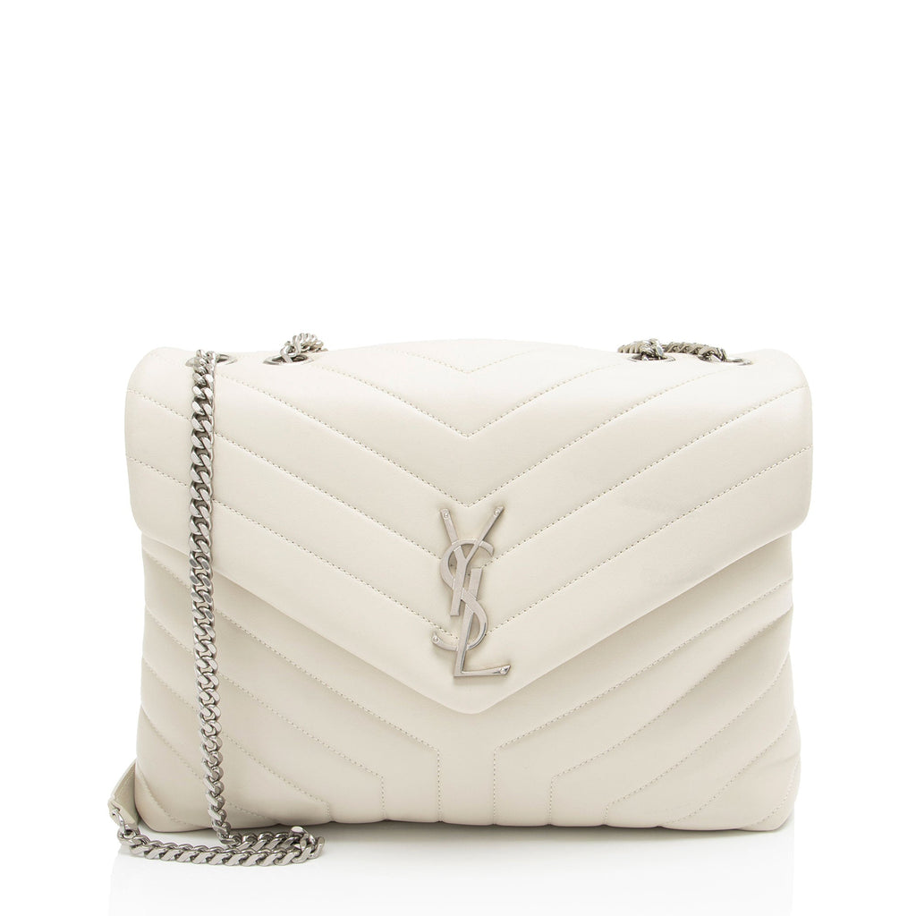 Saint Laurent Matelasse Calfskin Monogram LouLou Chain Medium Shoulder Bag