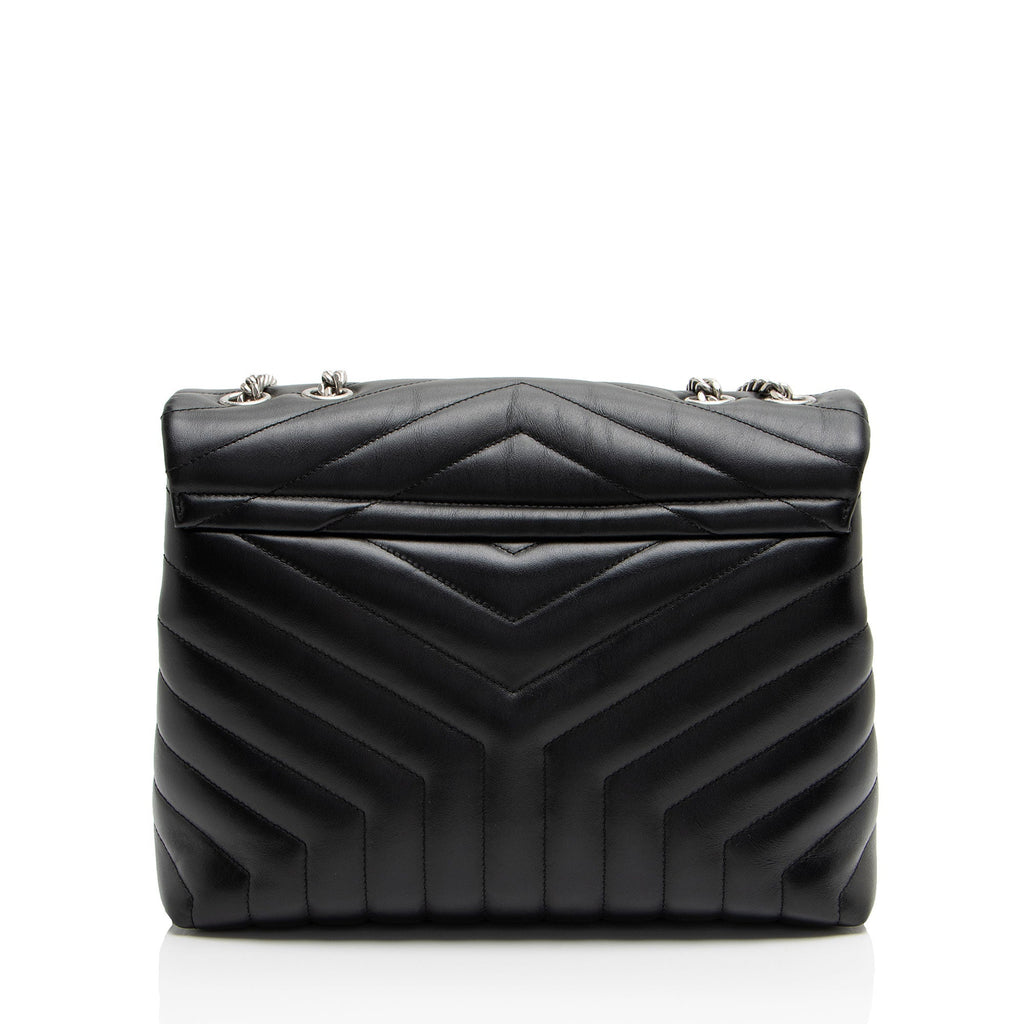 Saint Laurent Matelasse Calfskin Monogram LouLou Chain Medium Shoulder Bag