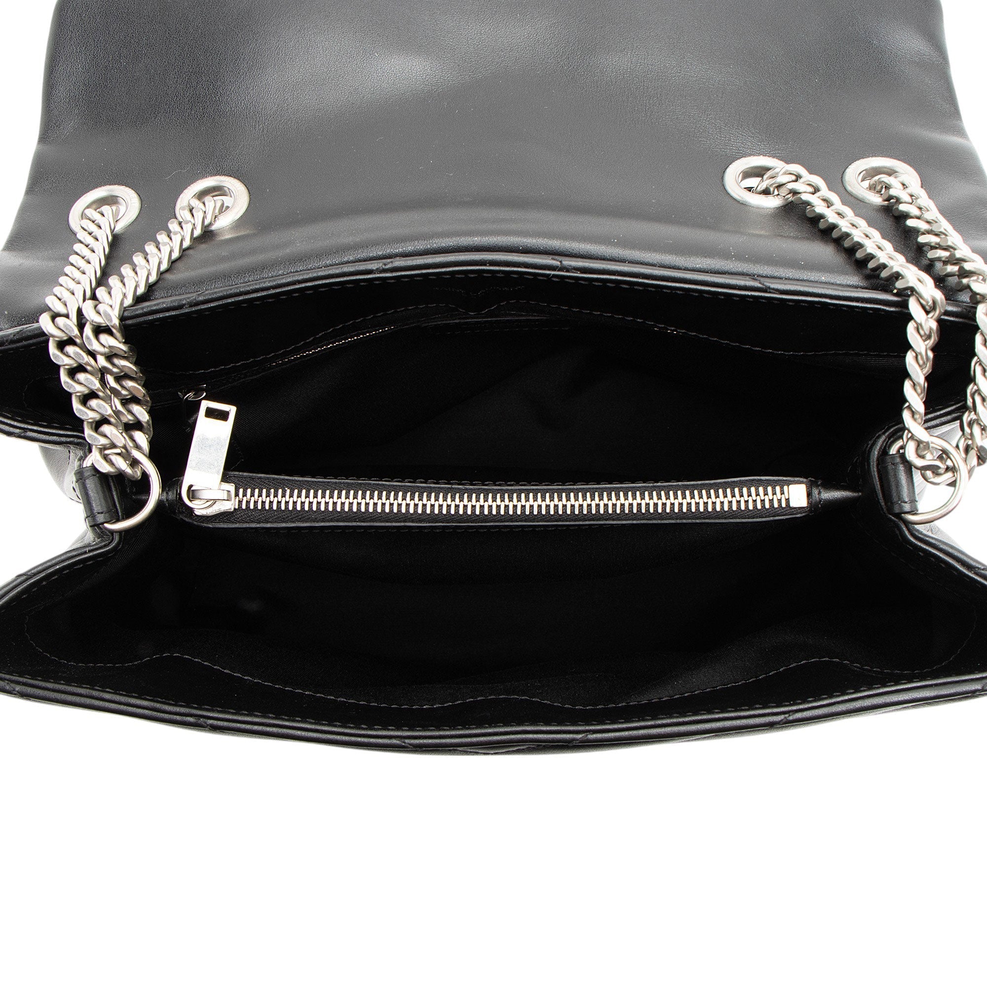 Saint Laurent Matelasse Calfskin Monogram LouLou Chain Medium Shoulder Bag