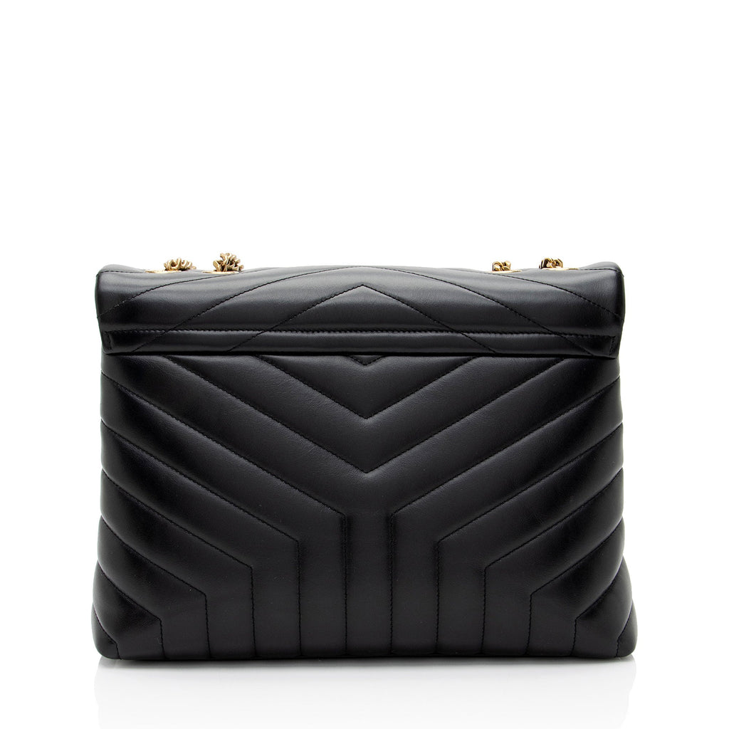 Saint Laurent Matelasse Calfskin Monogram LouLou Chain Medium Shoulder Bag