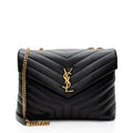 Saint Laurent Matelasse Calfskin Monogram LouLou Chain Medium Shoulder Bag