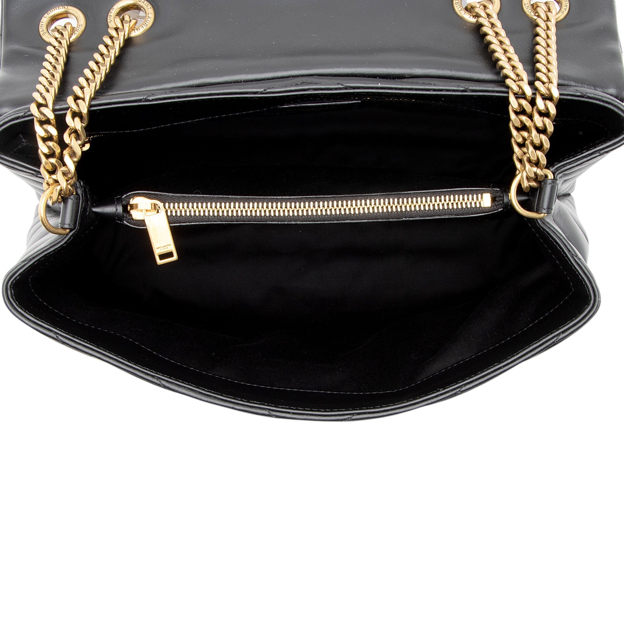 Saint Laurent Matelasse Calfskin Monogram LouLou Chain Medium Shoulder Bag
