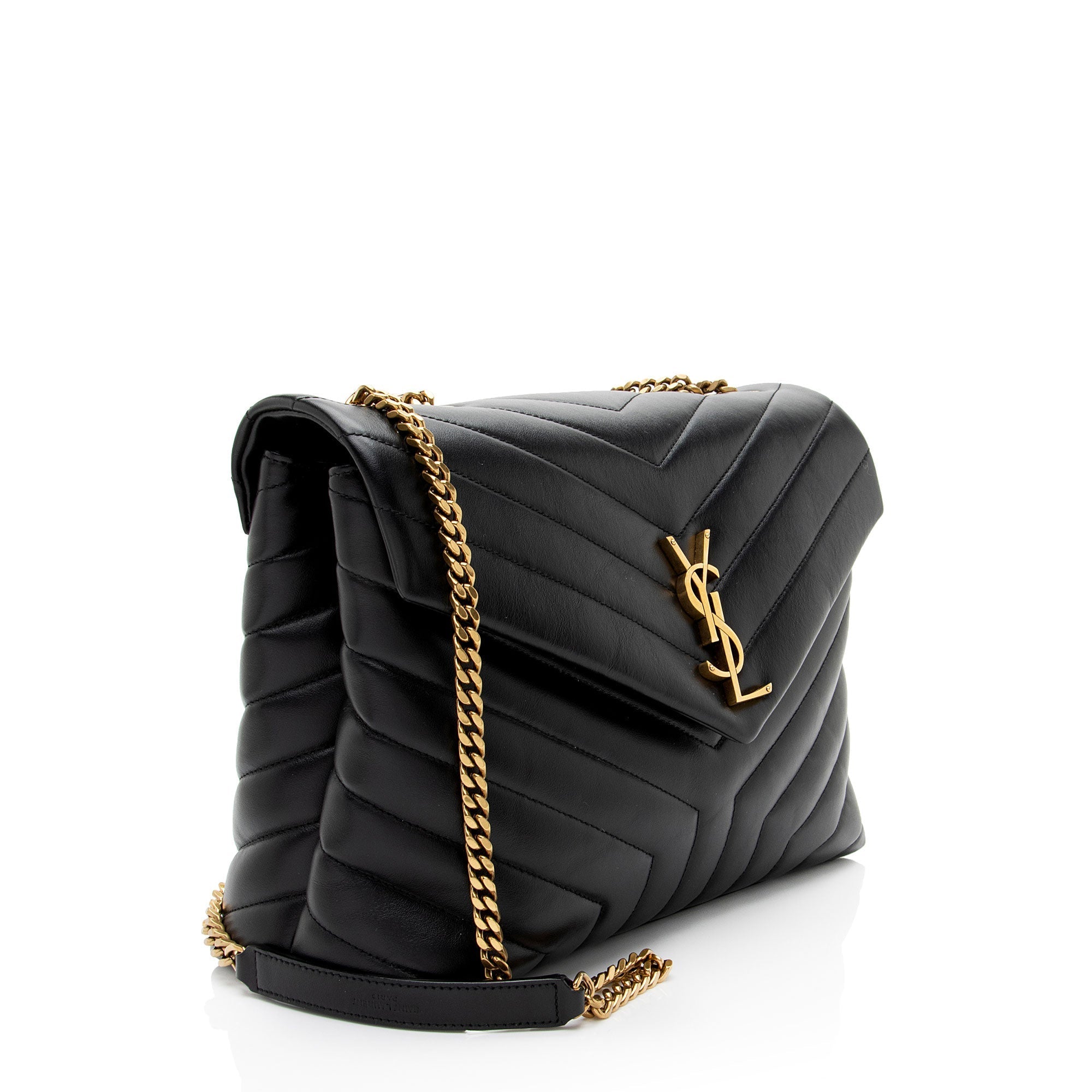 Saint Laurent Matelasse Calfskin Monogram LouLou Chain Medium Shoulder Bag