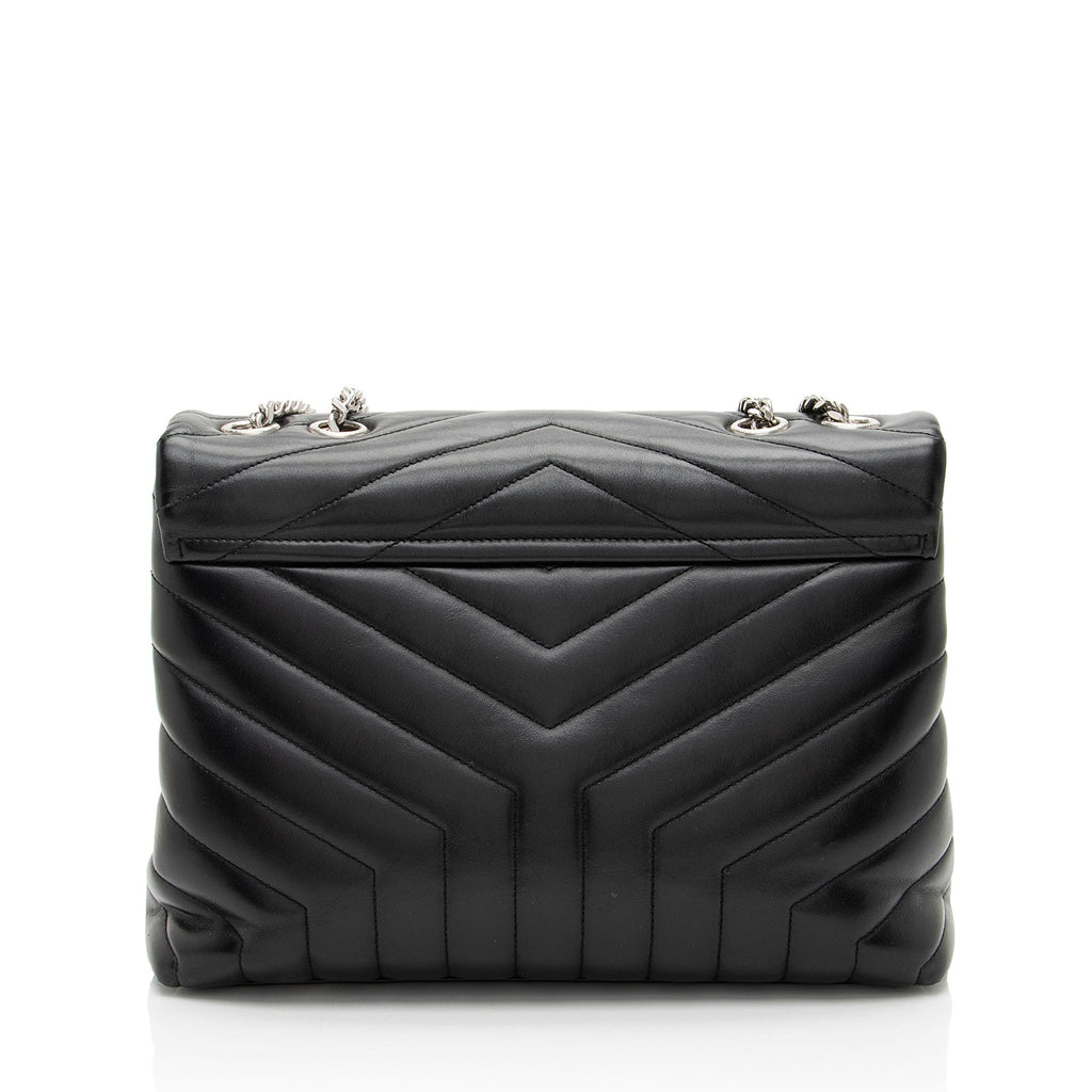 Saint Laurent Matelasse Calfskin Monogram LouLou Chain Medium Shoulder Bag