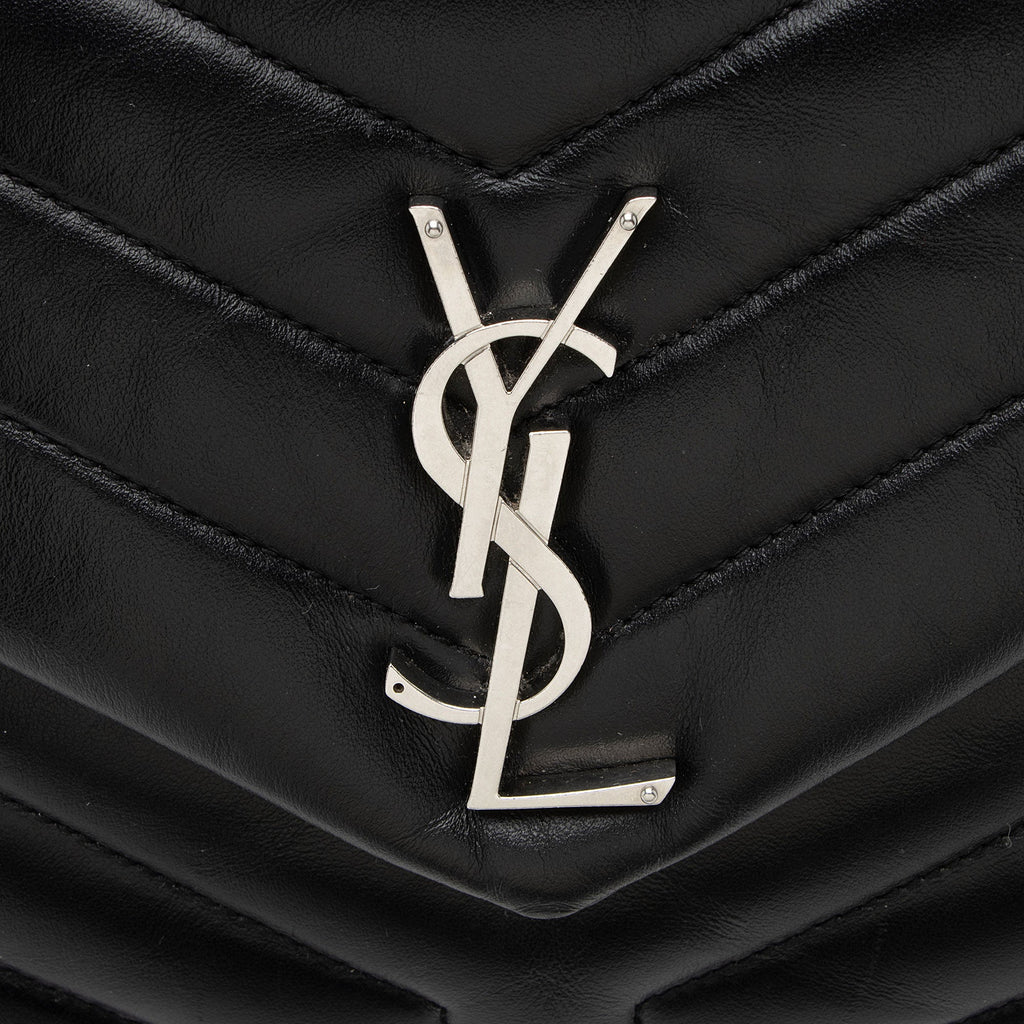 Saint Laurent Matelasse Calfskin Monogram LouLou Chain Medium Shoulder Bag