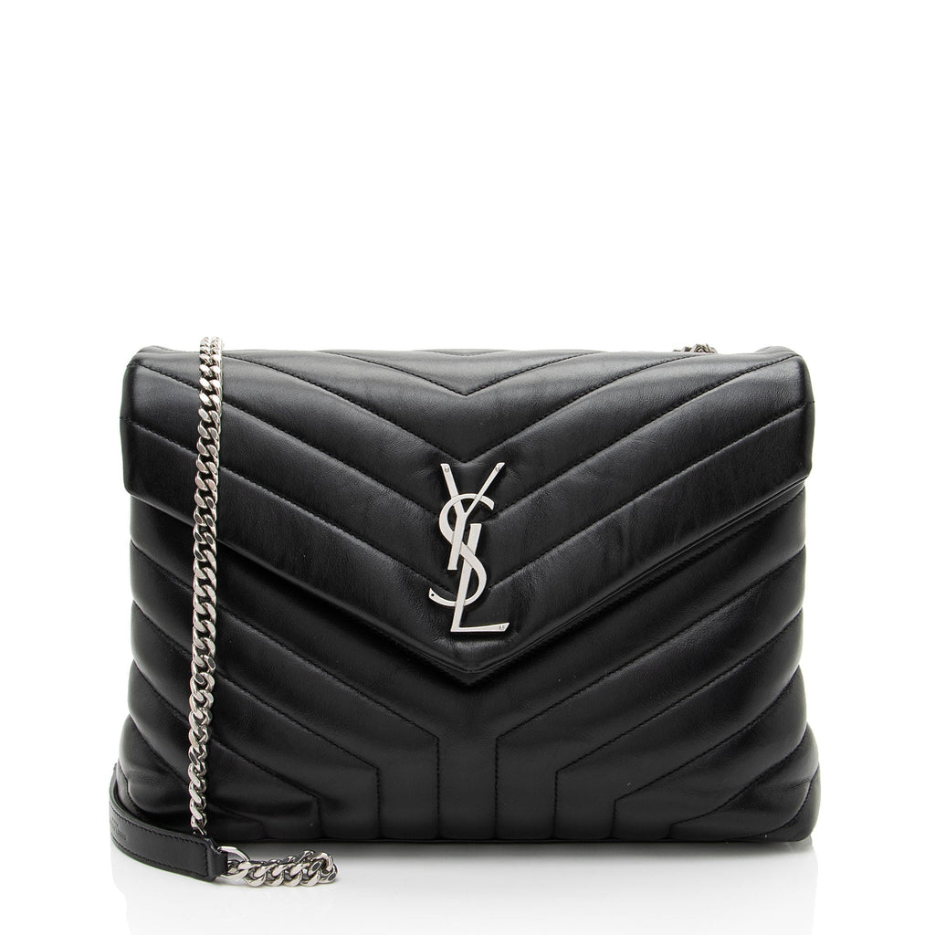 Saint Laurent Matelasse Calfskin Monogram LouLou Chain Medium Shoulder Bag
