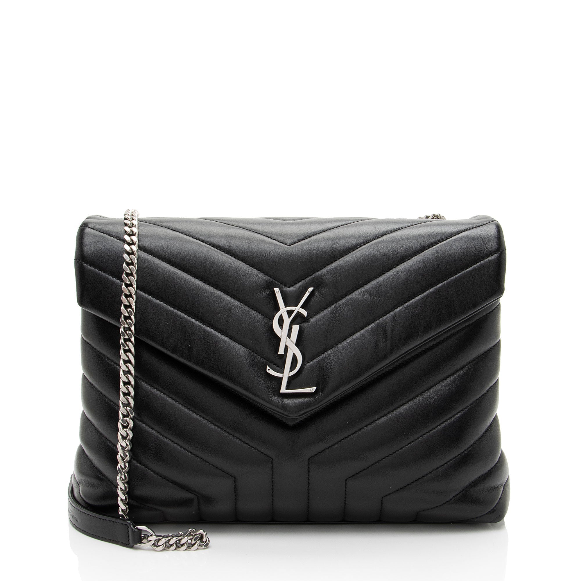 Saint Laurent Matelasse Calfskin Monogram LouLou Chain Medium Shoulder Bag