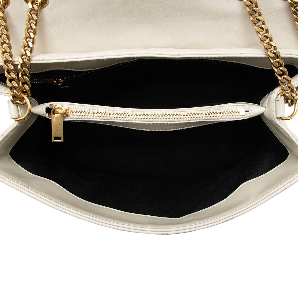 Saint Laurent Matelasse Calfskin Monogram LouLou Chain Medium Shoulder Bag