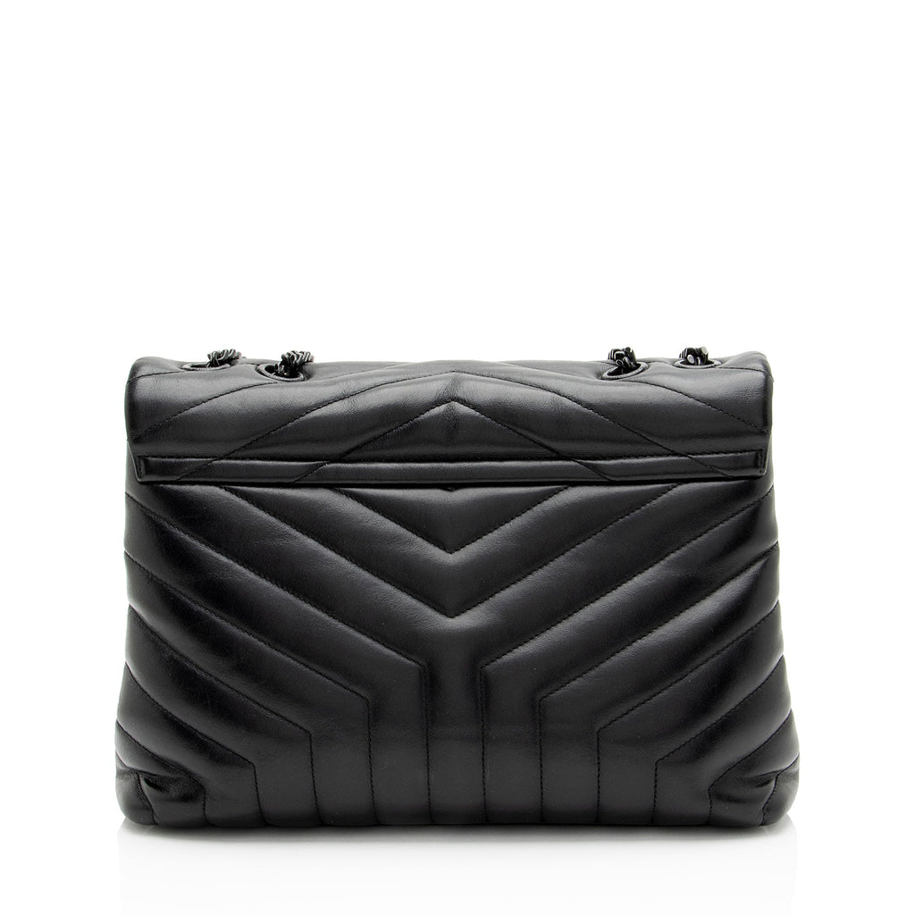 Saint Laurent Matelasse Calfskin Monogram LouLou Chain Medium Shoulder Bag