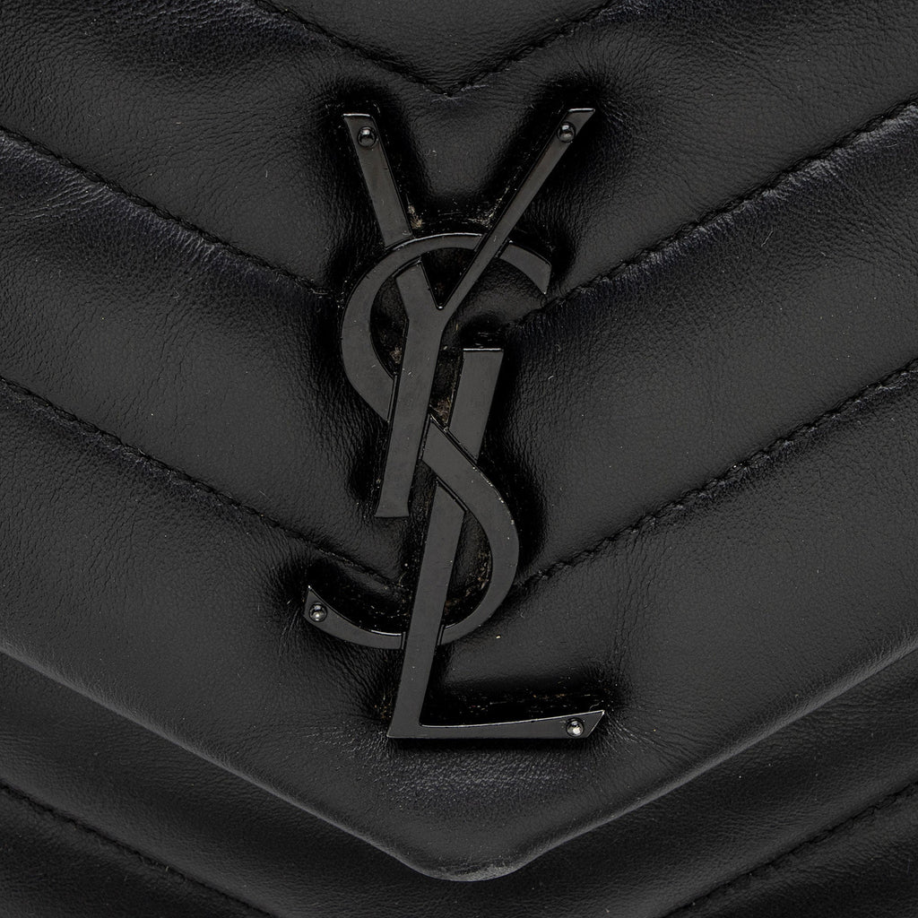 Saint Laurent Matelasse Calfskin Monogram LouLou Chain Medium Shoulder Bag