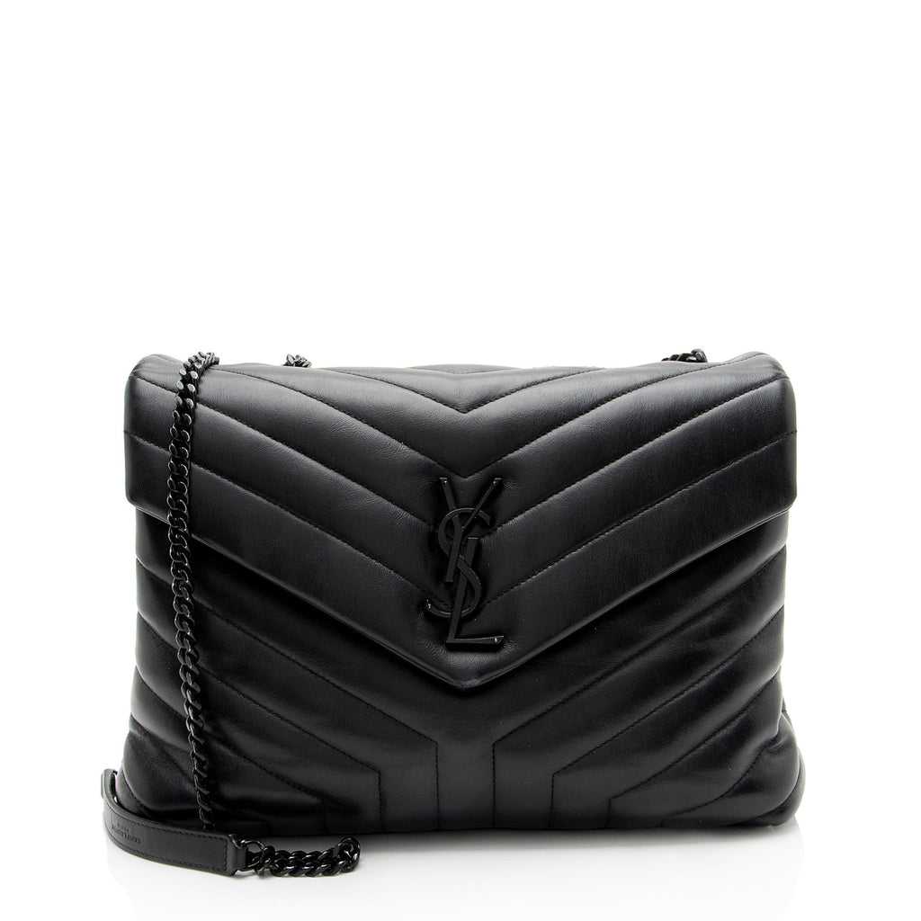 Saint Laurent Matelasse Calfskin Monogram LouLou Chain Medium Shoulder Bag