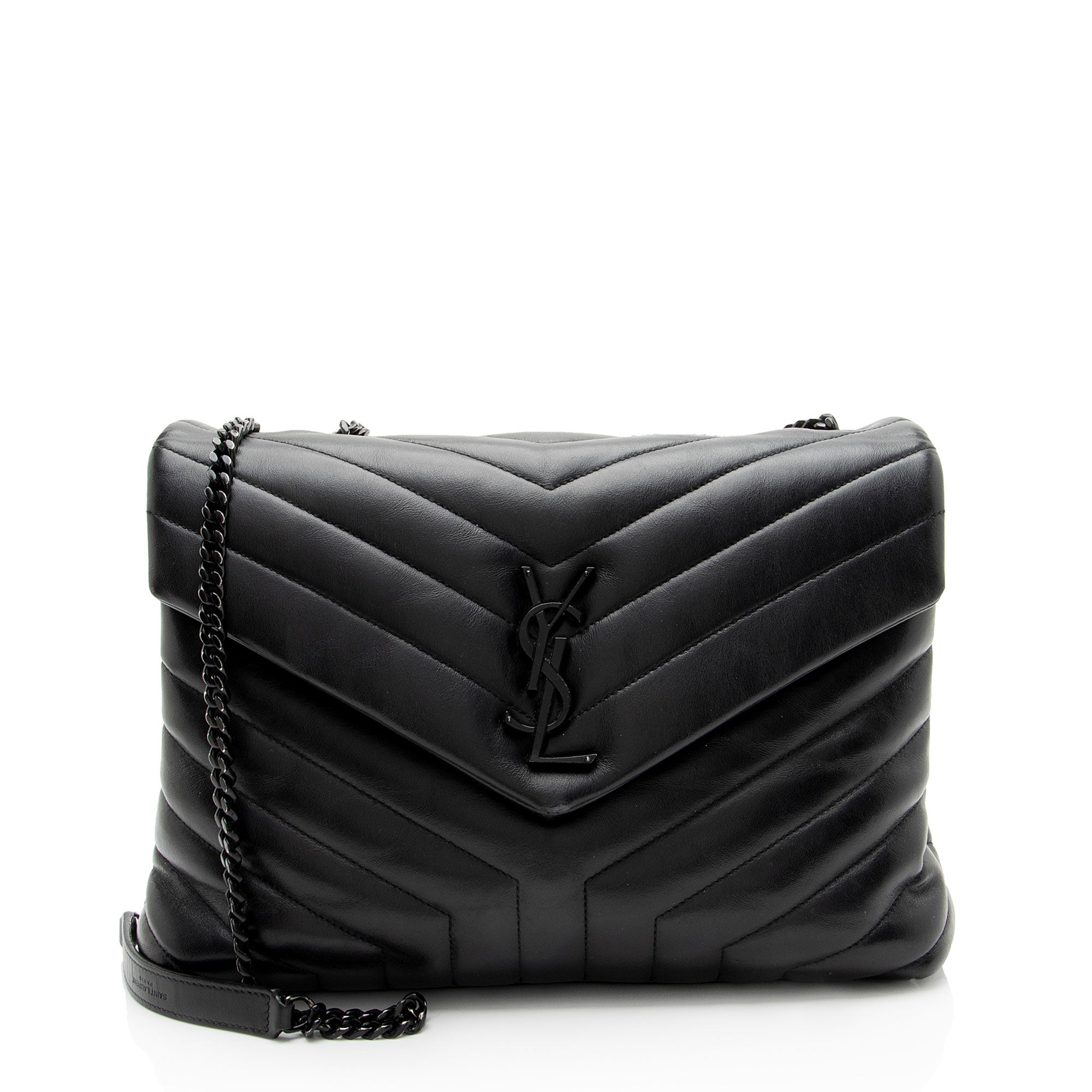 Saint Laurent Matelasse Calfskin Monogram LouLou Chain Medium Shoulder Bag