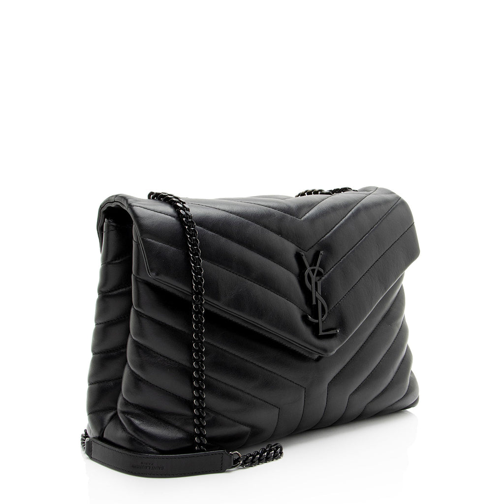 Saint Laurent Matelasse Calfskin Monogram LouLou Chain Medium Shoulder Bag