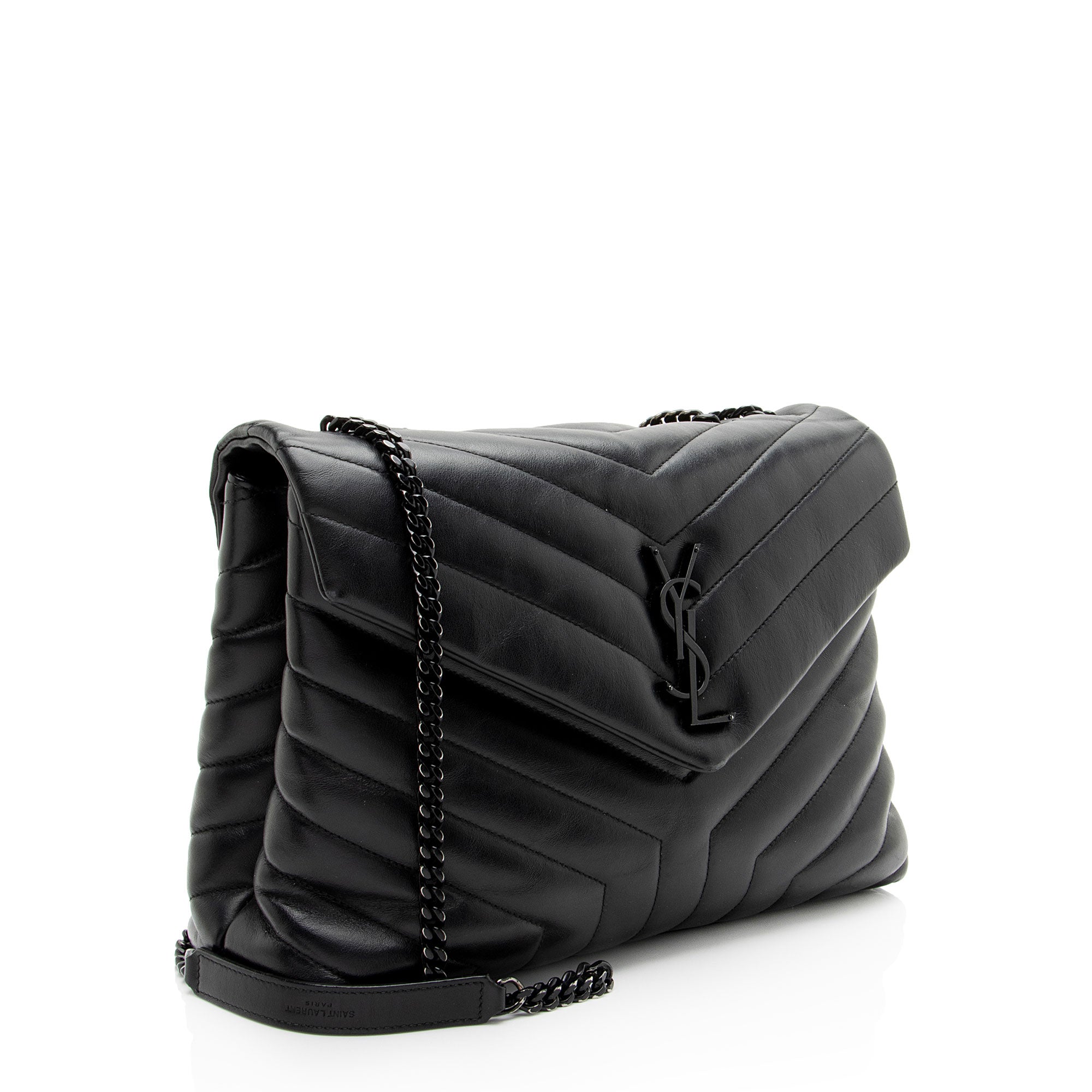 Saint Laurent Matelasse Calfskin Monogram LouLou Chain Medium Shoulder Bag