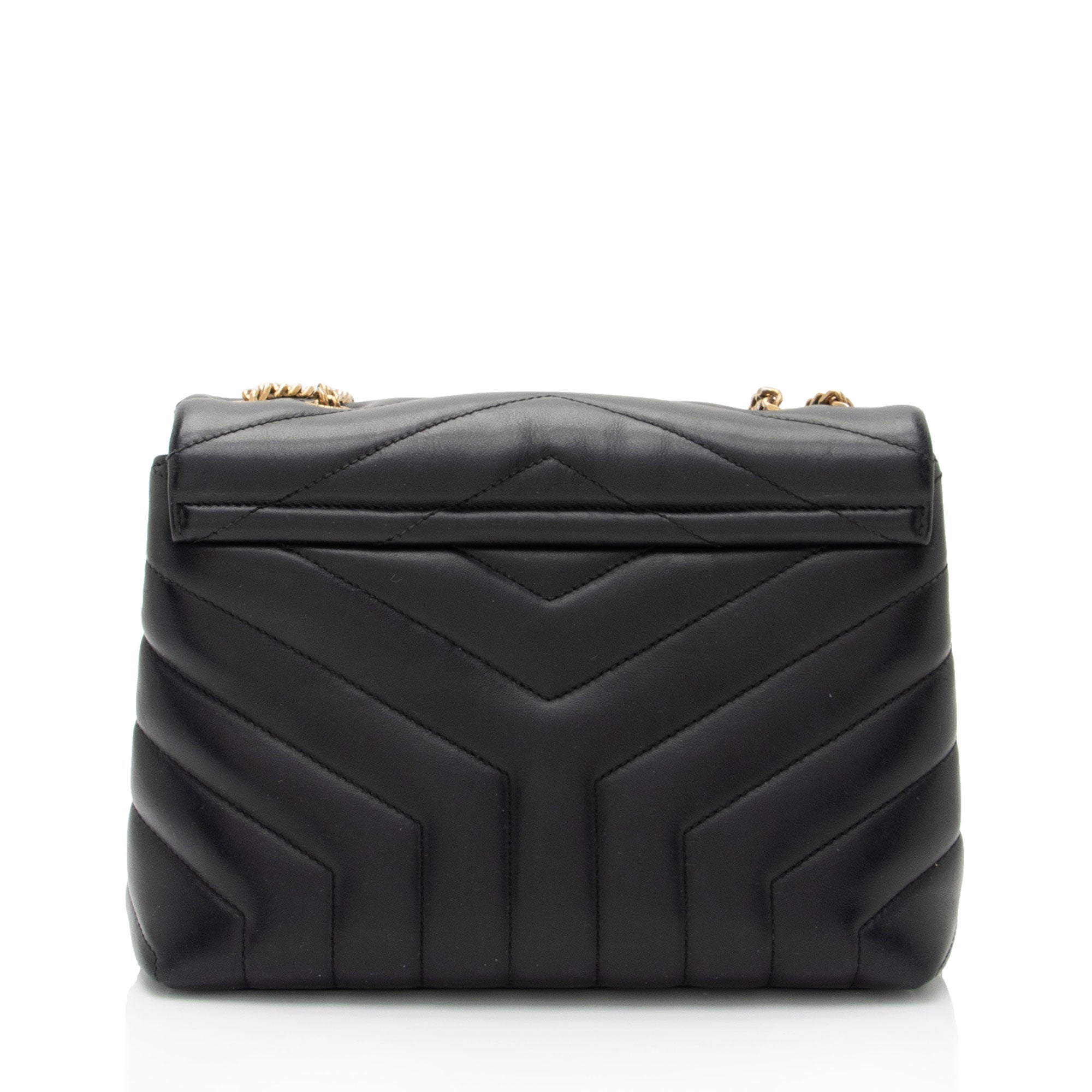 Saint Laurent Matelasse Calfskin Monogram LouLou Chain Small Crossbody Bag (SHF-s725vF)