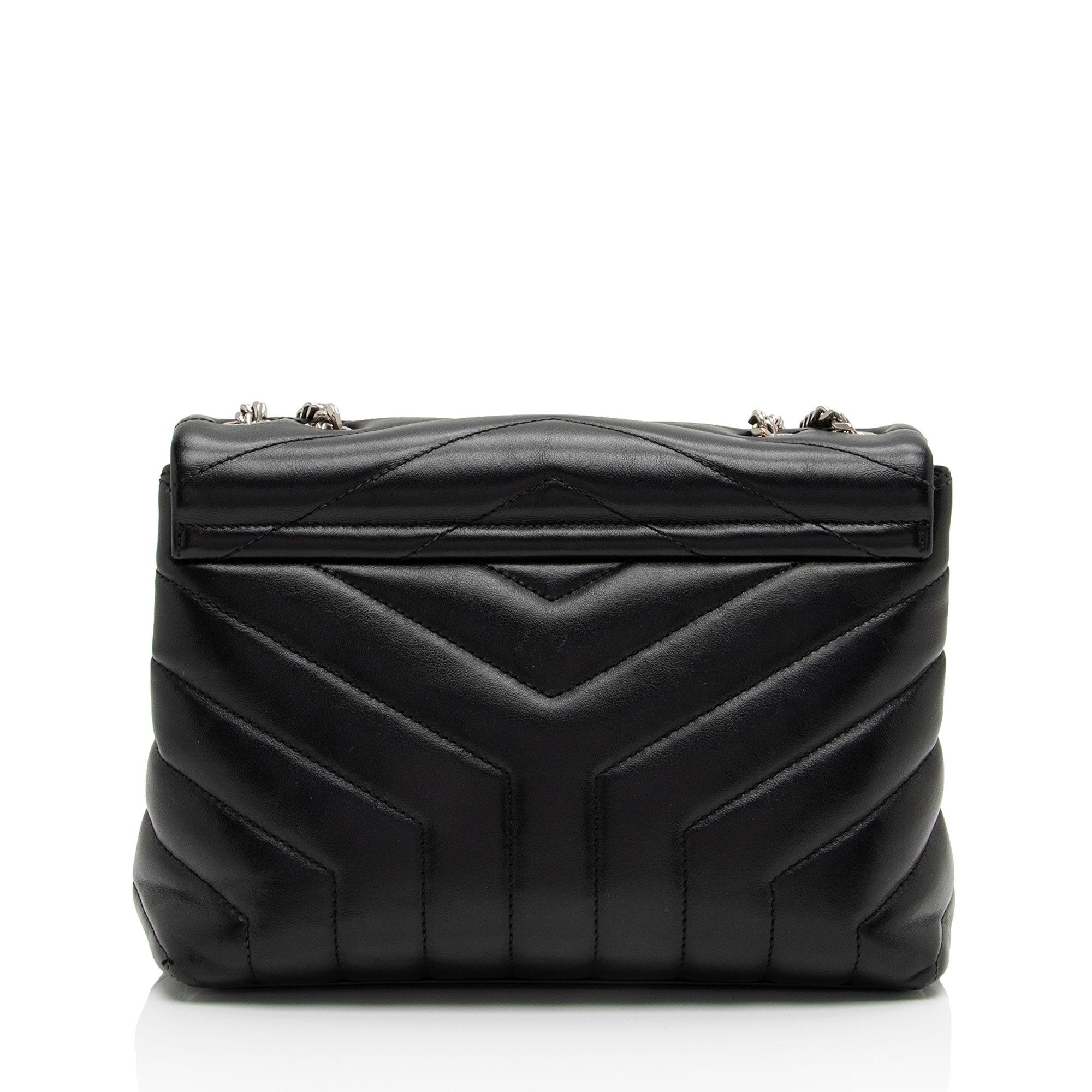Saint Laurent Matelasse Calfskin Monogram LouLou Chain Small Crossbody Bag (SHF-XeDlWE)