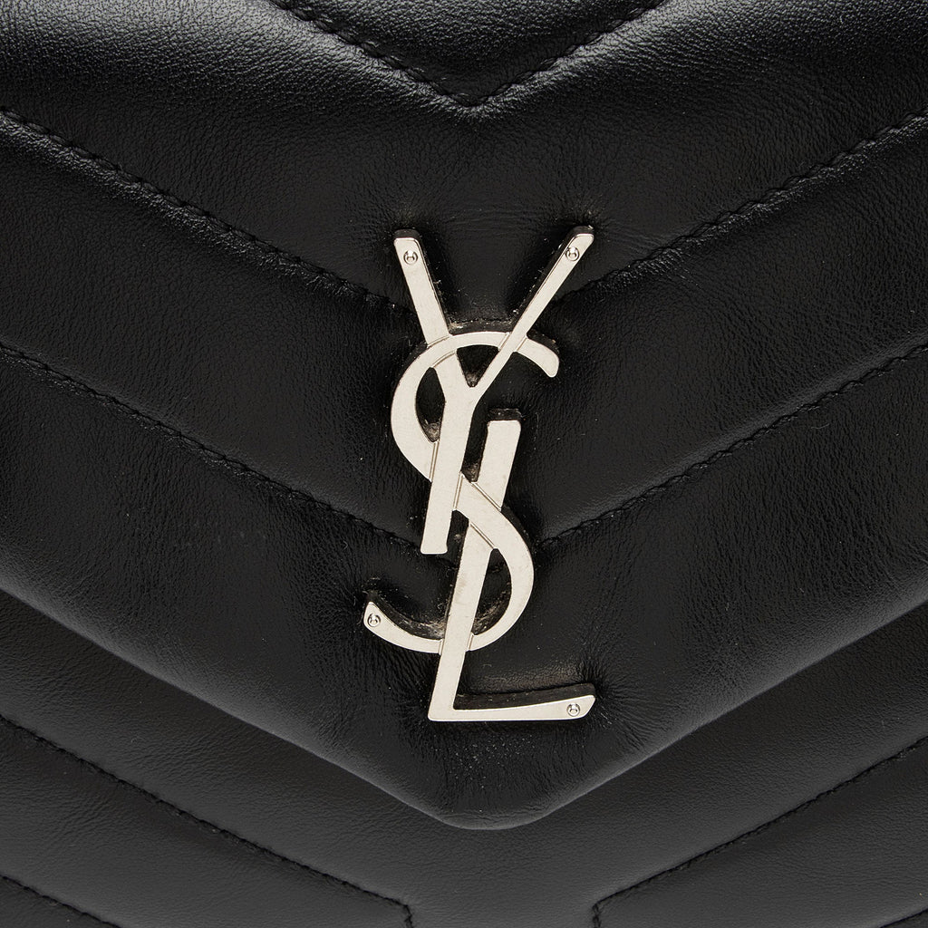 Saint Laurent Matelasse Calfskin Monogram LouLou Chain Small Crossbody Bag (SHF-XeDlWE)