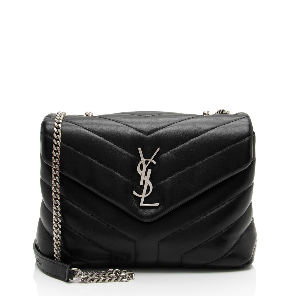 Saint Laurent Matelasse Calfskin Monogram LouLou Chain Small Crossbody Bag (SHF-XeDlWE)