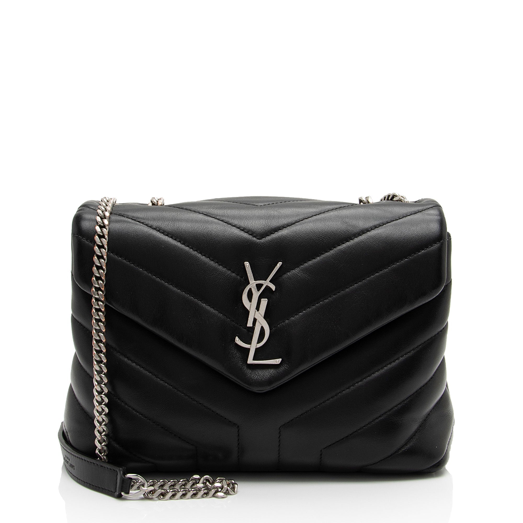 Saint Laurent Matelasse Calfskin Monogram LouLou Chain Small Crossbody Bag (SHF-XeDlWE)
