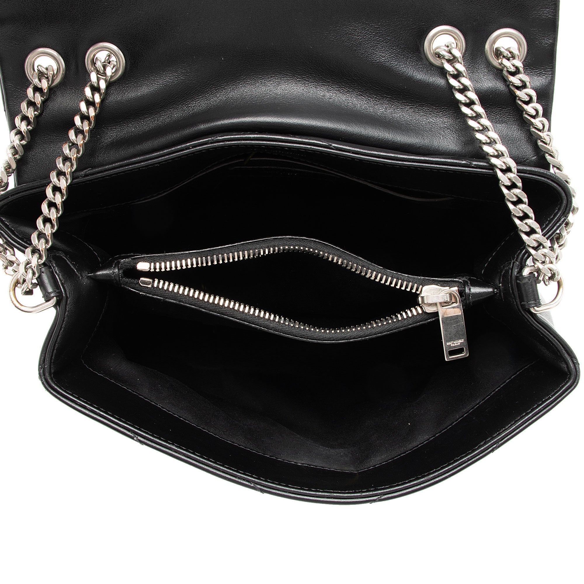 Saint Laurent Matelasse Calfskin Monogram LouLou Chain Small Crossbody Bag (SHF-XeDlWE)