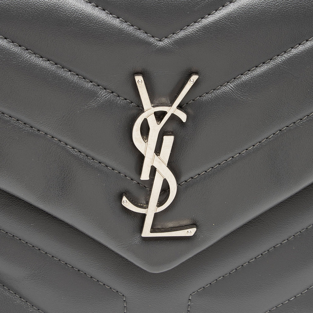 Saint Laurent Matelasse Calfskin Monogram LouLou Chain Small Crossbody (SHF-B5OsZv)