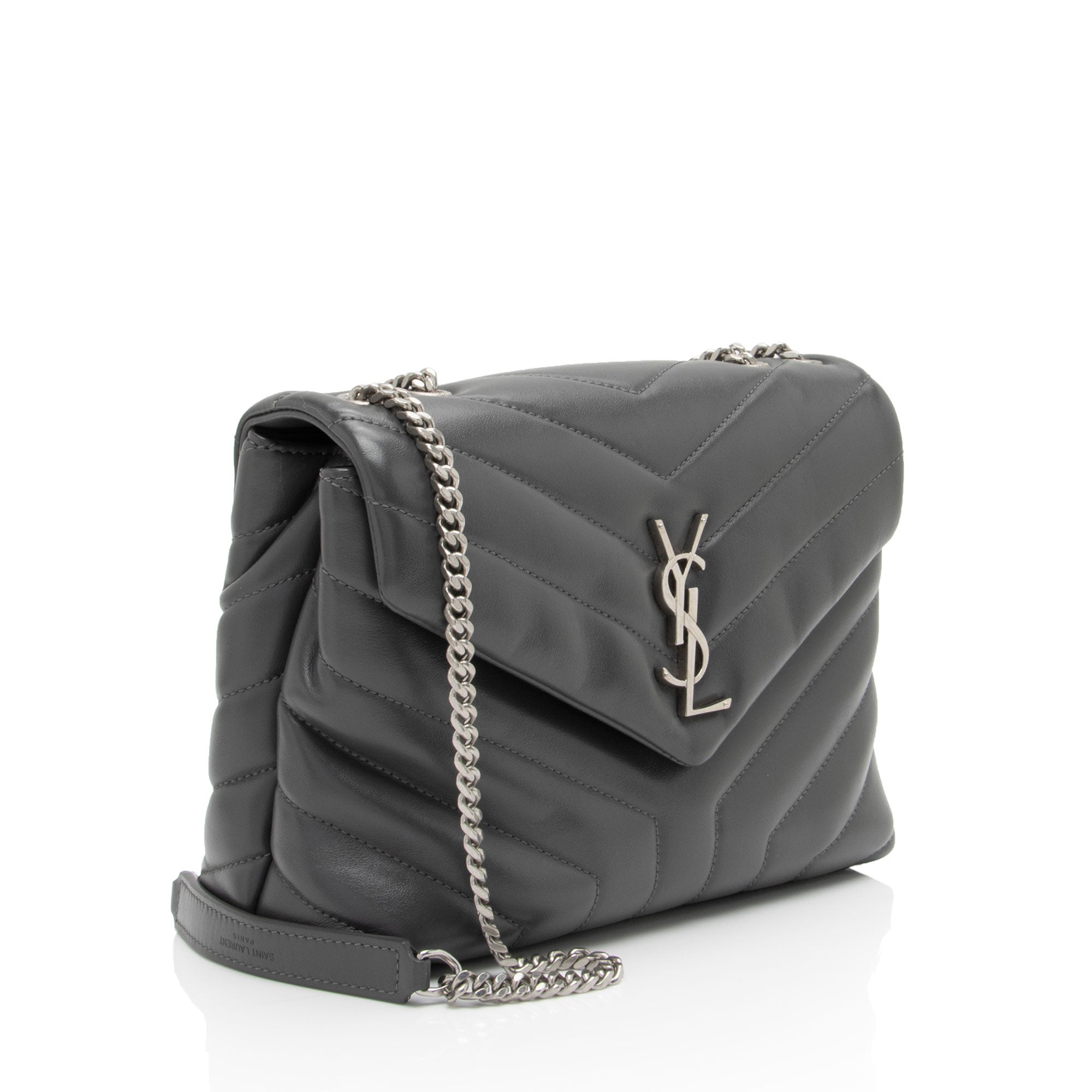 Saint Laurent Matelasse Calfskin Monogram LouLou Chain Small Crossbody (SHF-B5OsZv)