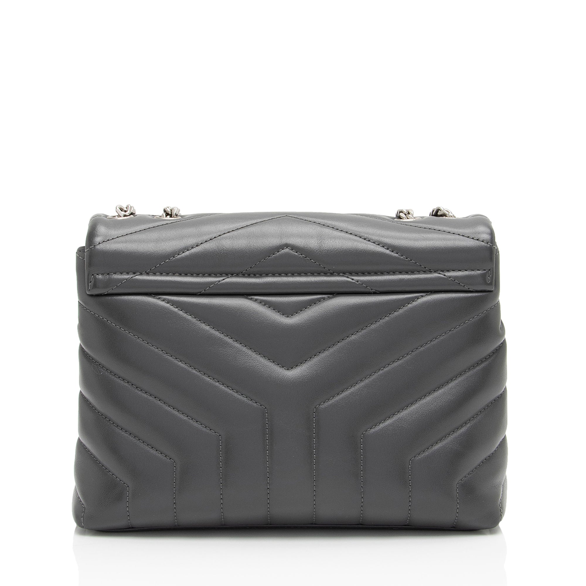 Saint Laurent Matelasse Calfskin Monogram LouLou Chain Small Crossbody (SHF-B5OsZv)