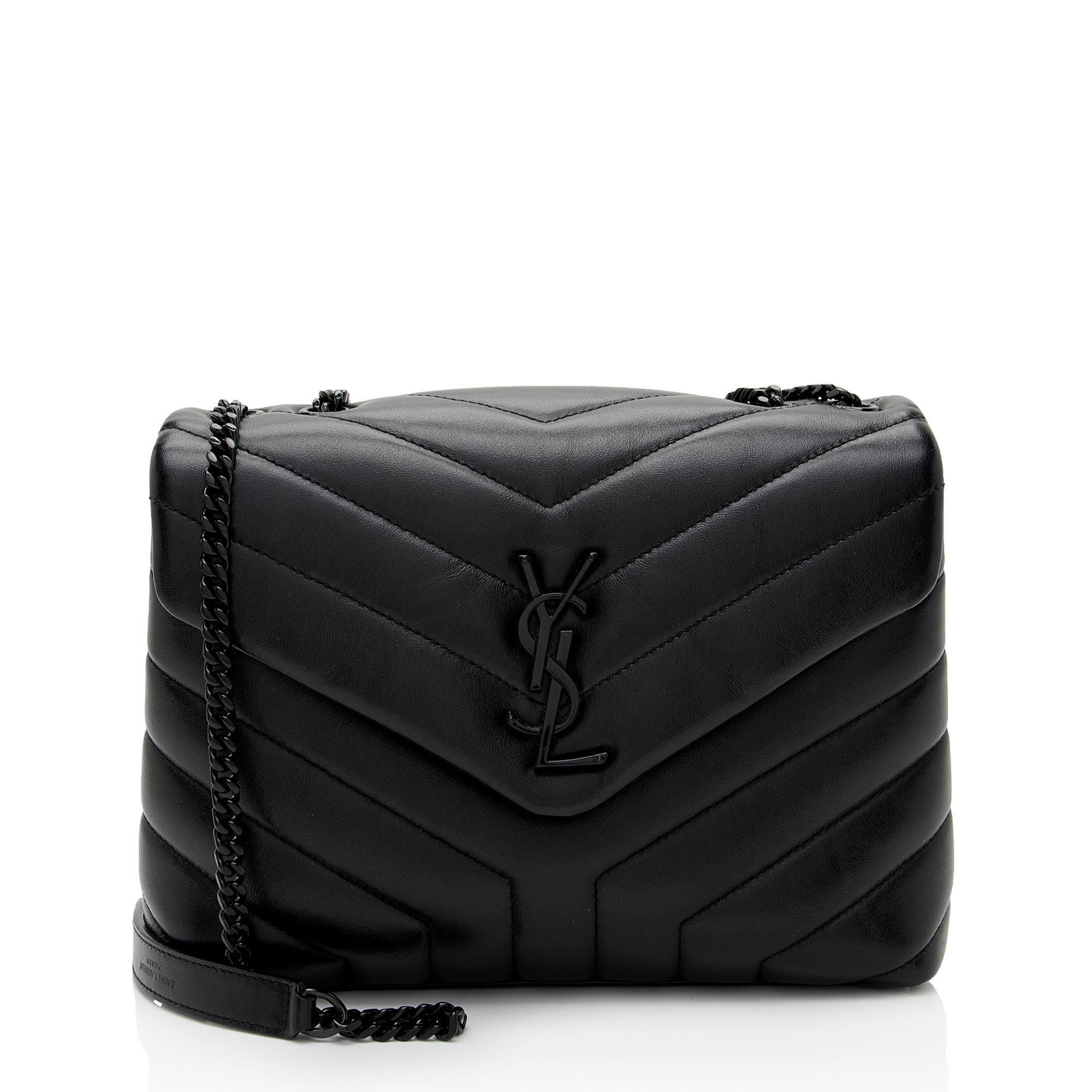 Saint Laurent Matelasse Calfskin Monogram LouLou Chain Small Crossbody (SHF-acKu6w)