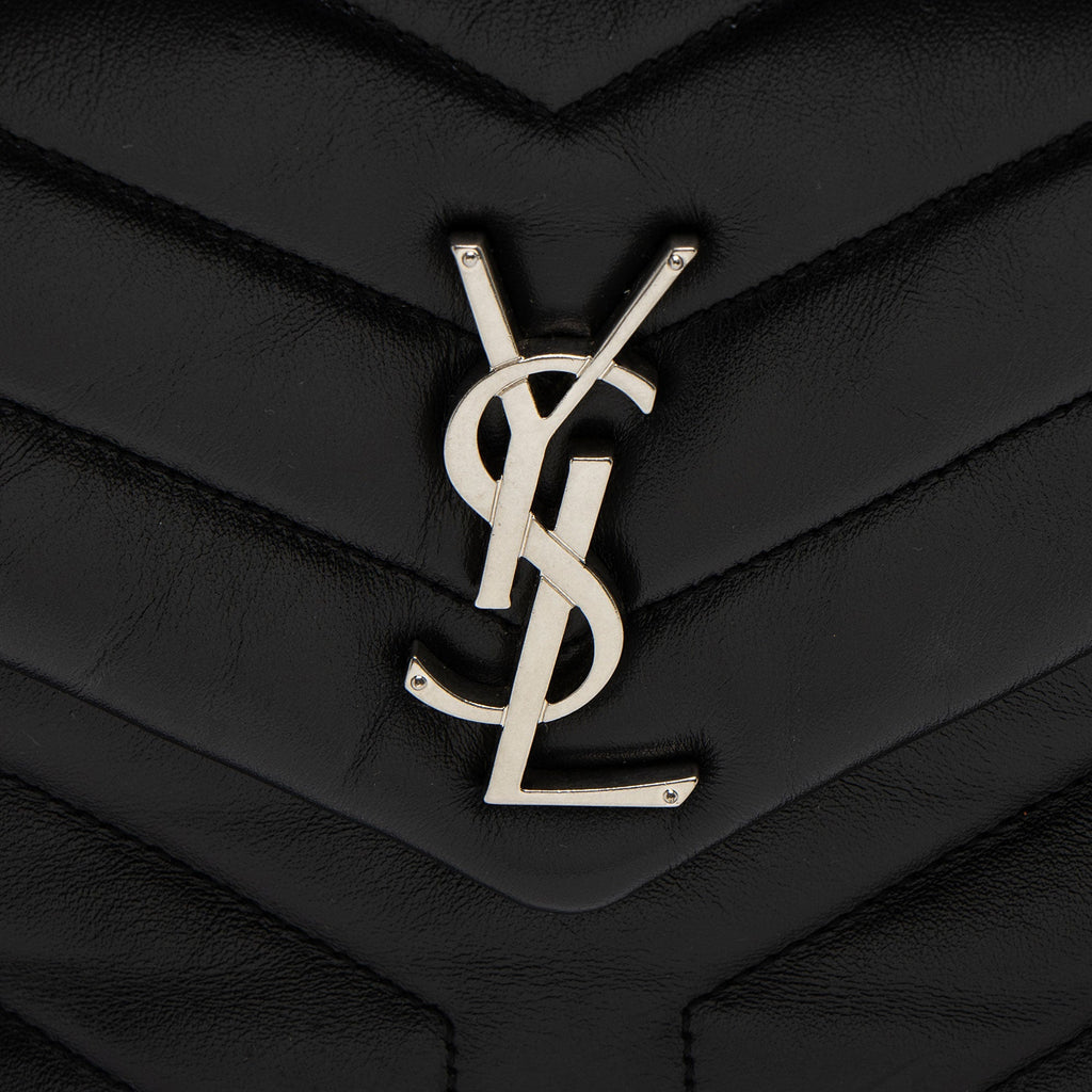 Saint Laurent Matelasse Calfskin Monogram LouLou Chain Small Crossbody