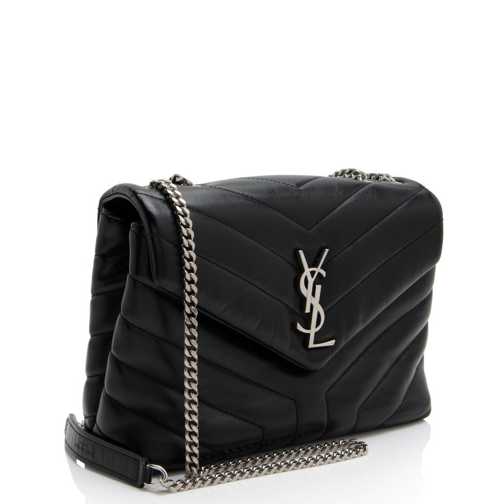Saint Laurent Matelasse Calfskin Monogram LouLou Chain Small Crossbody
