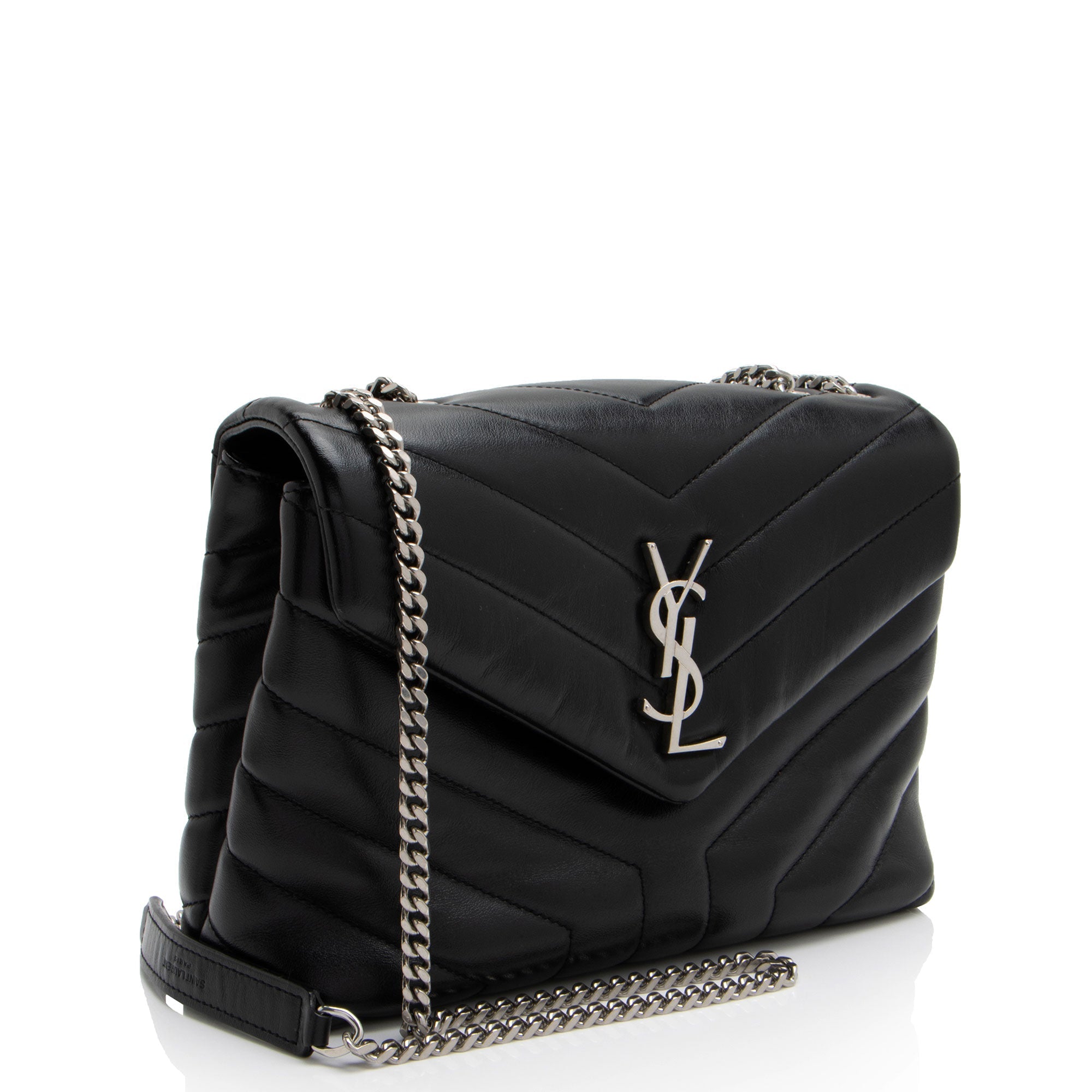 Saint Laurent Matelasse Calfskin Monogram LouLou Chain Small Crossbody