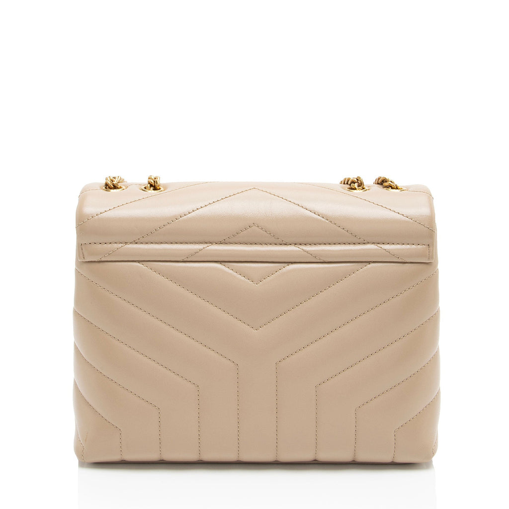 Saint Laurent Matelasse Calfskin Monogram LouLou Chain Small Crossbody