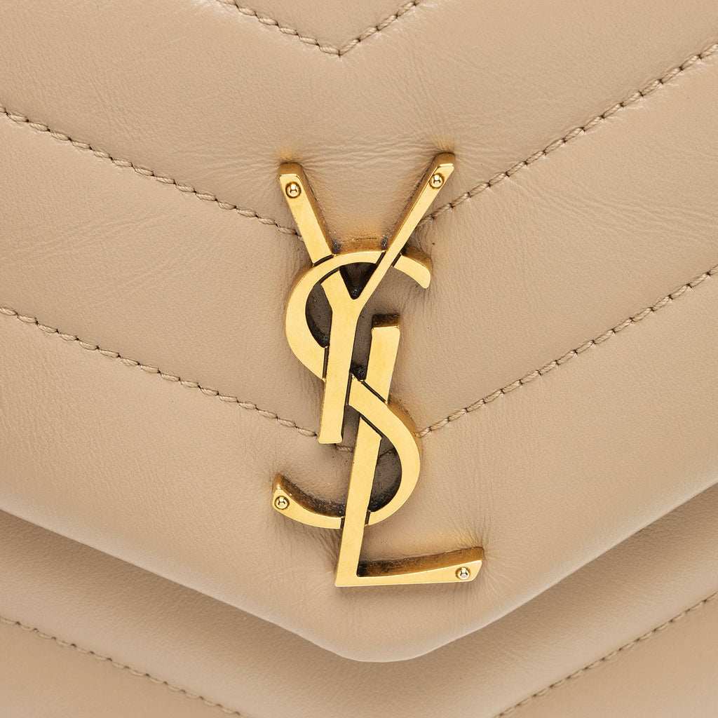 Saint Laurent Matelasse Calfskin Monogram LouLou Chain Small Crossbody