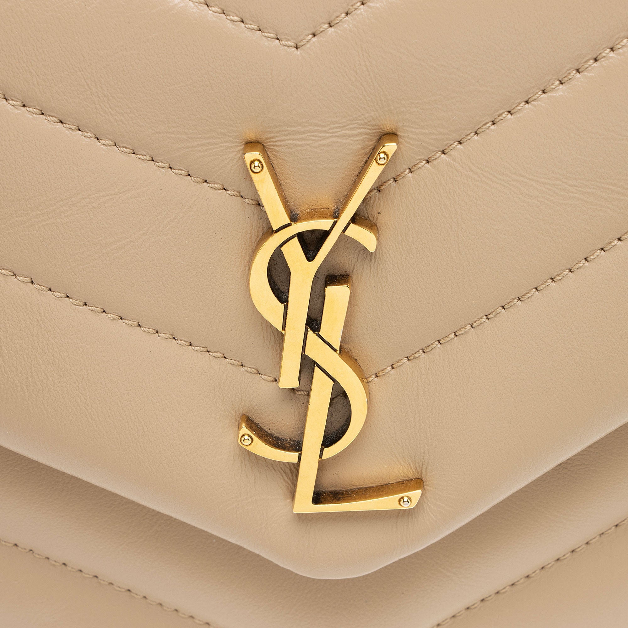 Saint Laurent Matelasse Calfskin Monogram LouLou Chain Small Crossbody