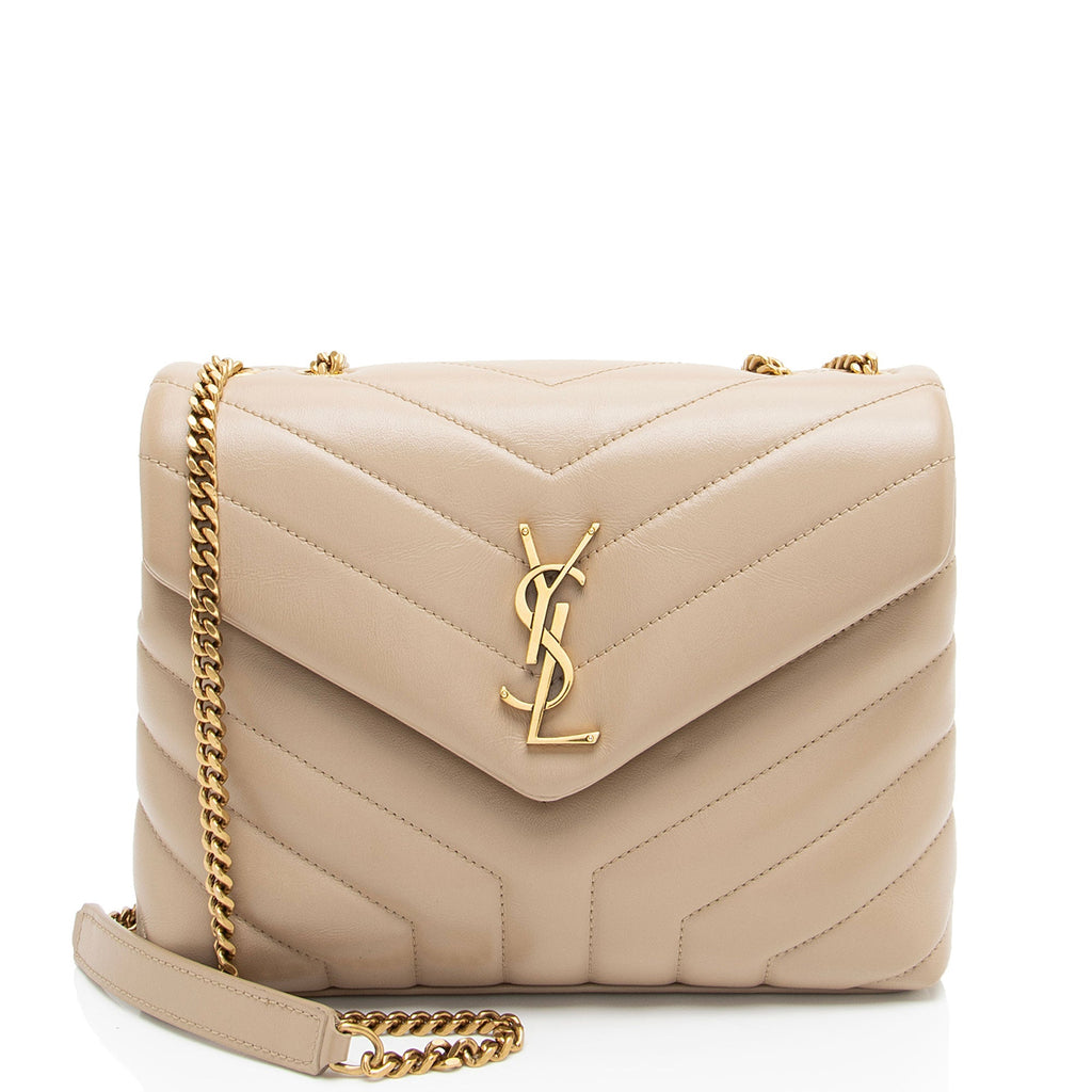 Saint Laurent Matelasse Calfskin Monogram LouLou Chain Small Crossbody