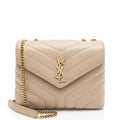 Saint Laurent Matelasse Calfskin Monogram LouLou Chain Small Crossbody