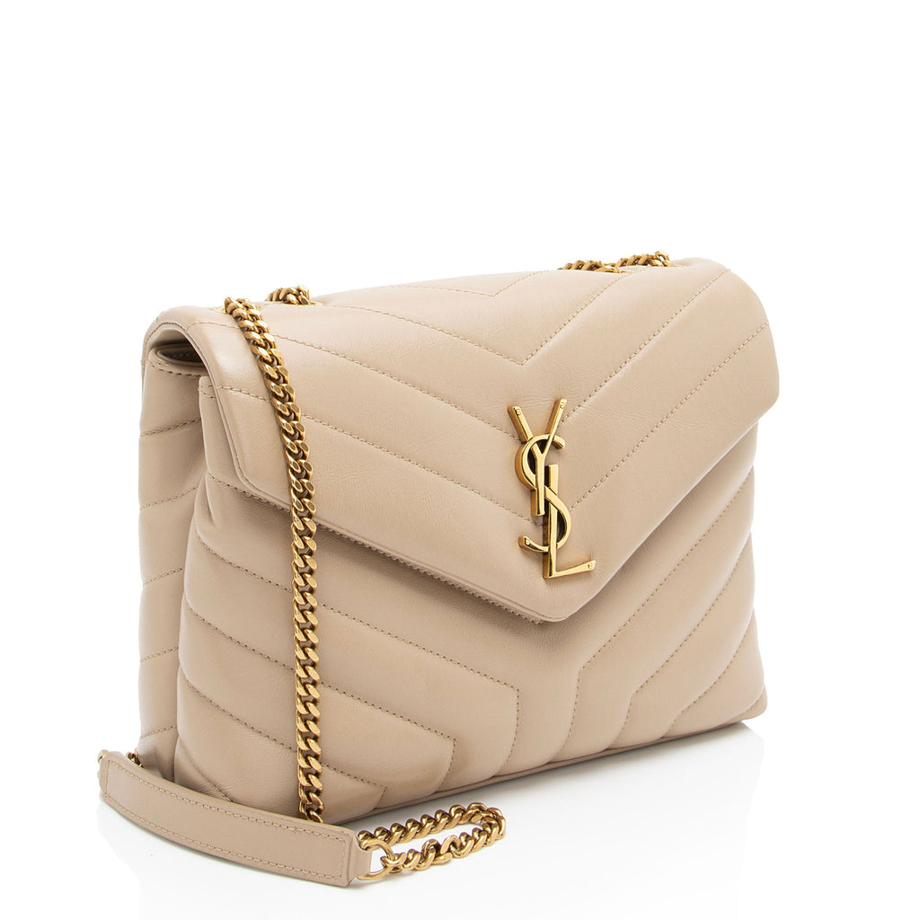 Saint Laurent Matelasse Calfskin Monogram LouLou Chain Small Crossbody