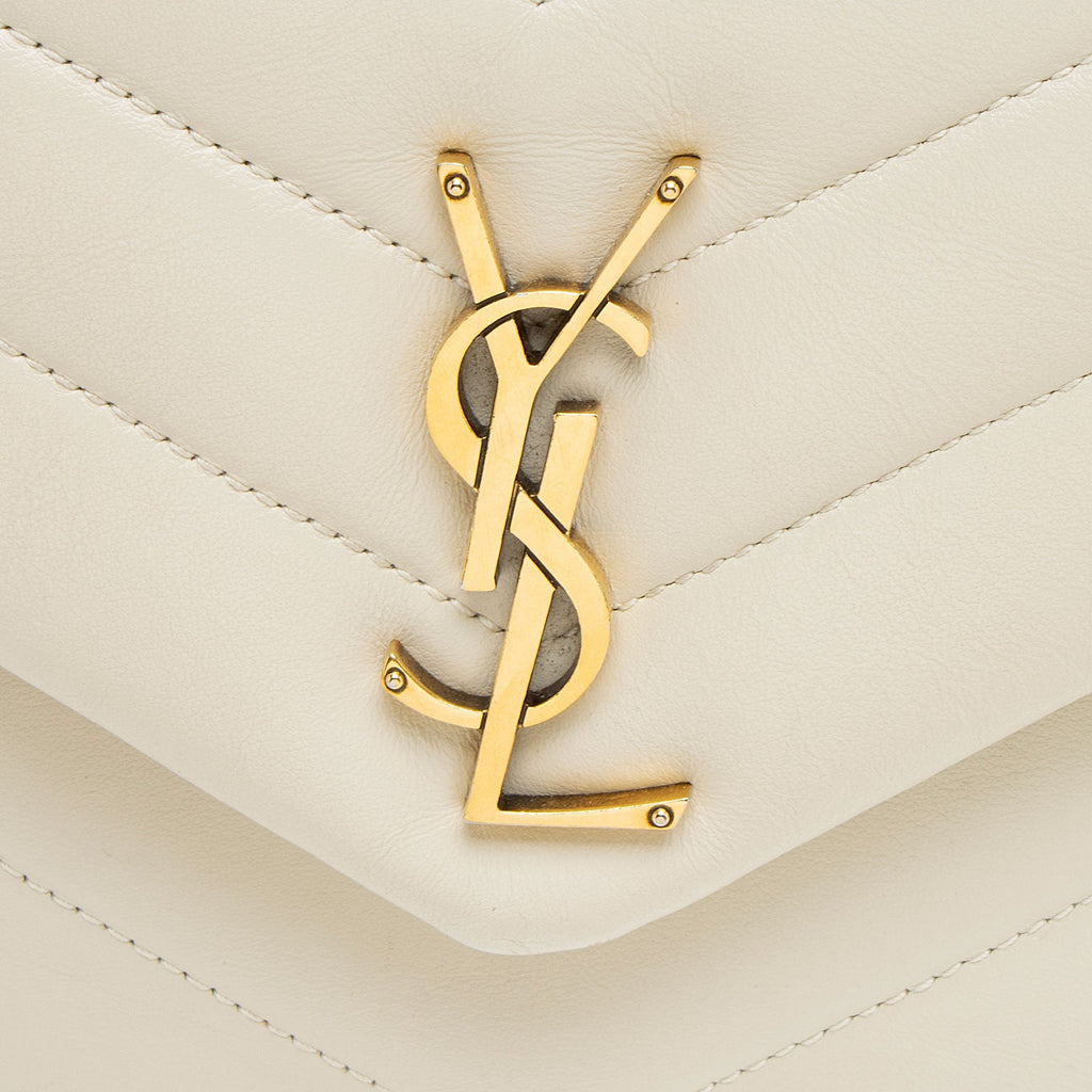 Saint Laurent Matelasse Calfskin Monogram LouLou Chain Small Crossbody