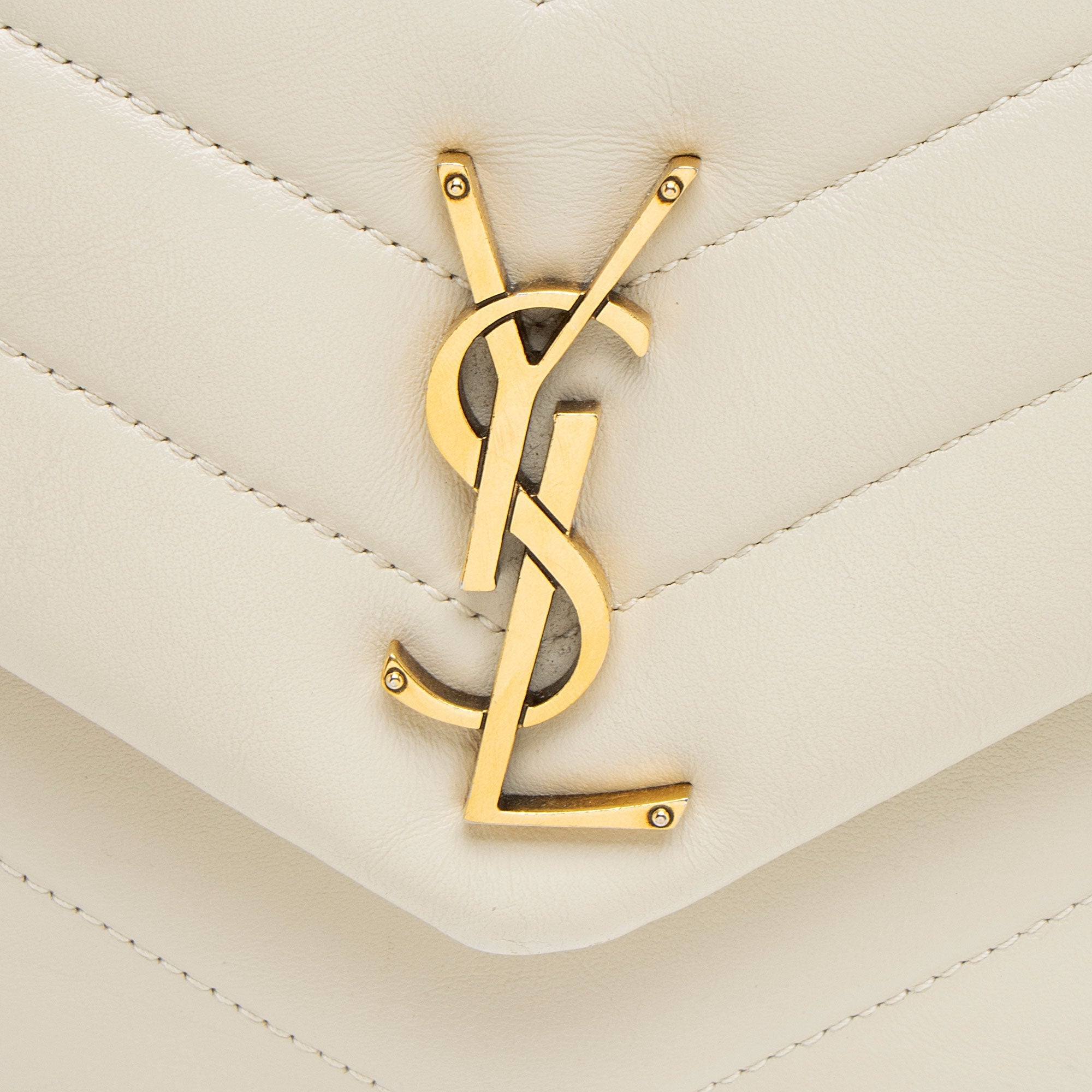 Saint Laurent Matelasse Calfskin Monogram LouLou Chain Small Crossbody