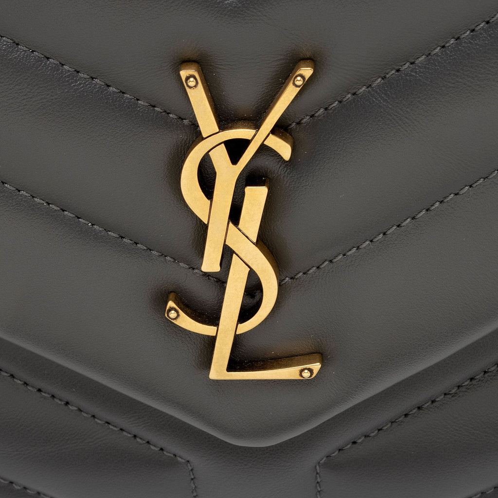Saint Laurent Matelasse Calfskin Monogram LouLou Chain Small Crossbody