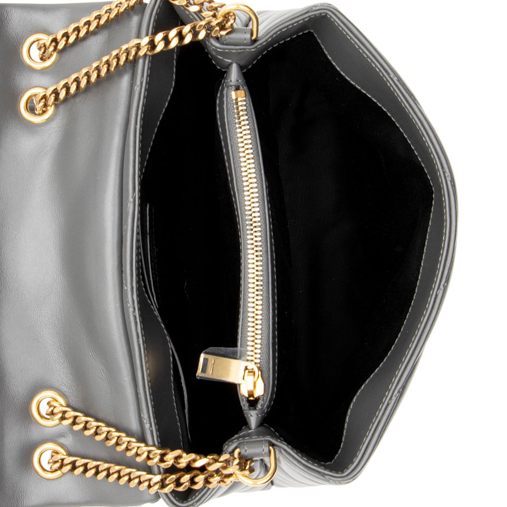 Saint Laurent Matelasse Calfskin Monogram LouLou Chain Small Crossbody